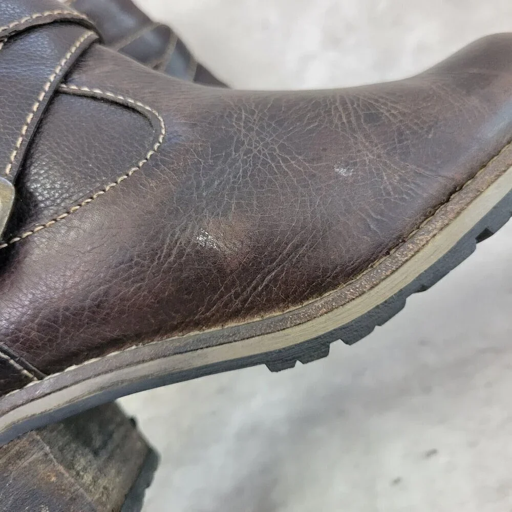 LL Bean Bootie Womens 6.5 Brown Double Buckle‎